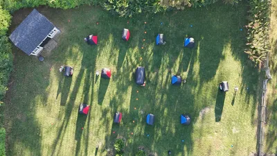 Mobile laser tag birthday party setup with kids competing in West Chester, PA